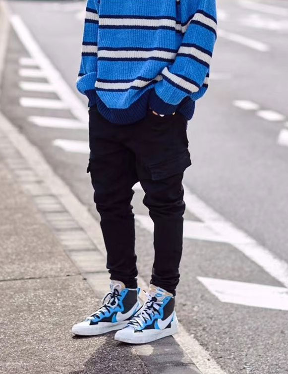 Nike Sacai X Blazer Mid Black Blue – Sneaker-XP